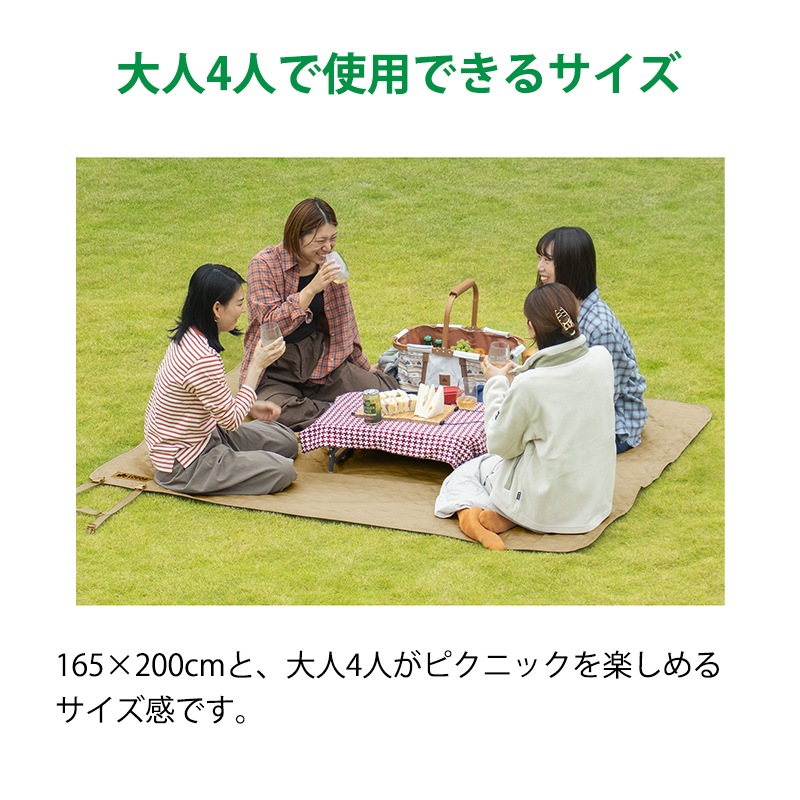 LOGOS ロゴス 風にも負けないレジャーシート（165×200cm・ウェイト入り） / 71809775 レジャーシート 大きい 収納　ピクニック