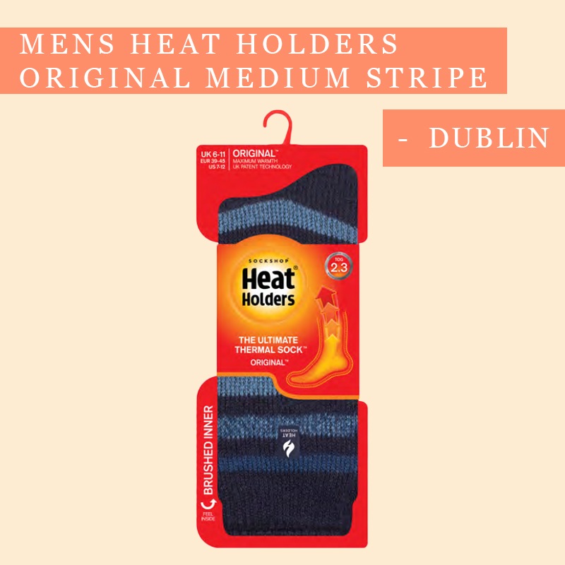 【選択あり】HEAT HOLDERS ヒートホルダーズ サーマルソックス ORIGINAL MEDIUM STRIPE DUBLIN メンズ 24.5cm～28.5cm BSMHH814H1 / 靴下 暖かい 防寒 保温