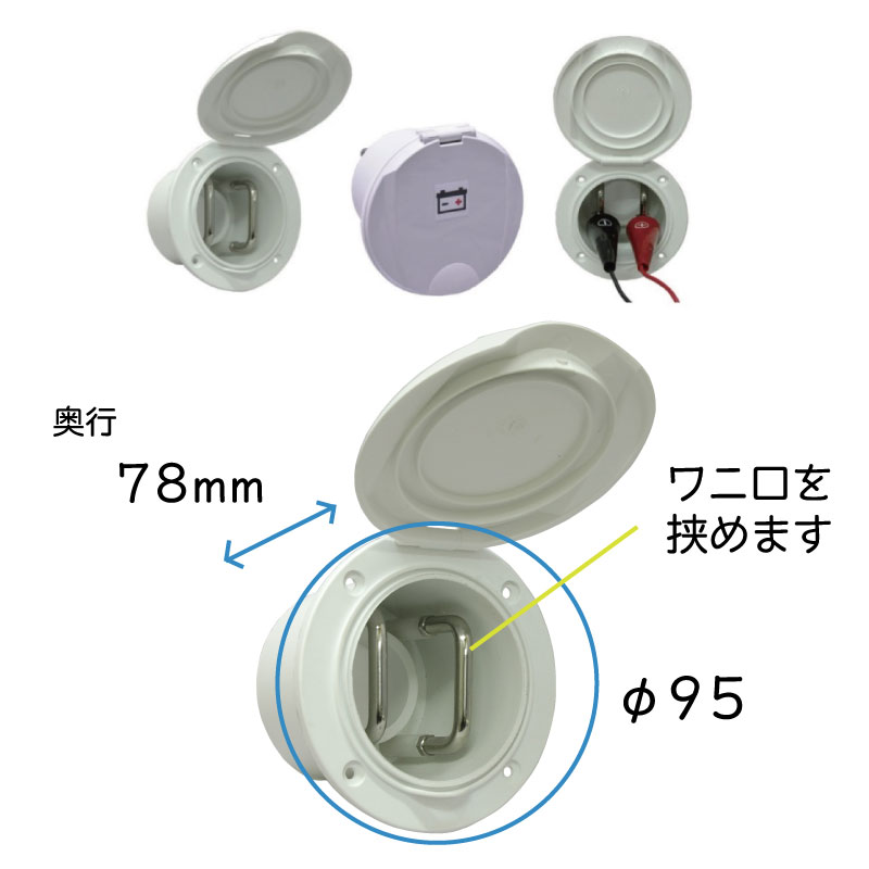 電動リール用 電源コンセントボックス 埋込式 / 00904D スモール コンパクト ボート 船