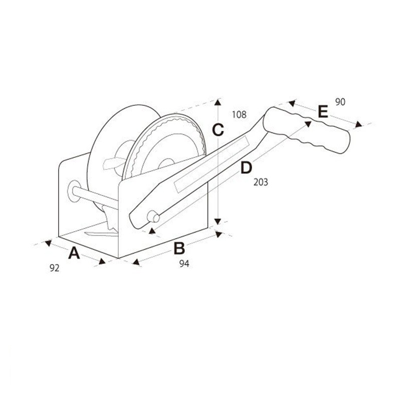 手動 ハンドウィンチ トレーラー用 スチール製 142001 900LB