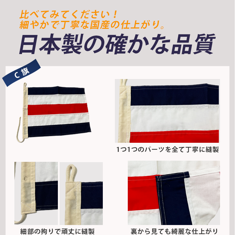 <メーカー直送>【選択あり】日本製 国際信号旗 文字旗 A-Z 4サイズ / 手信号 はた フラッグ