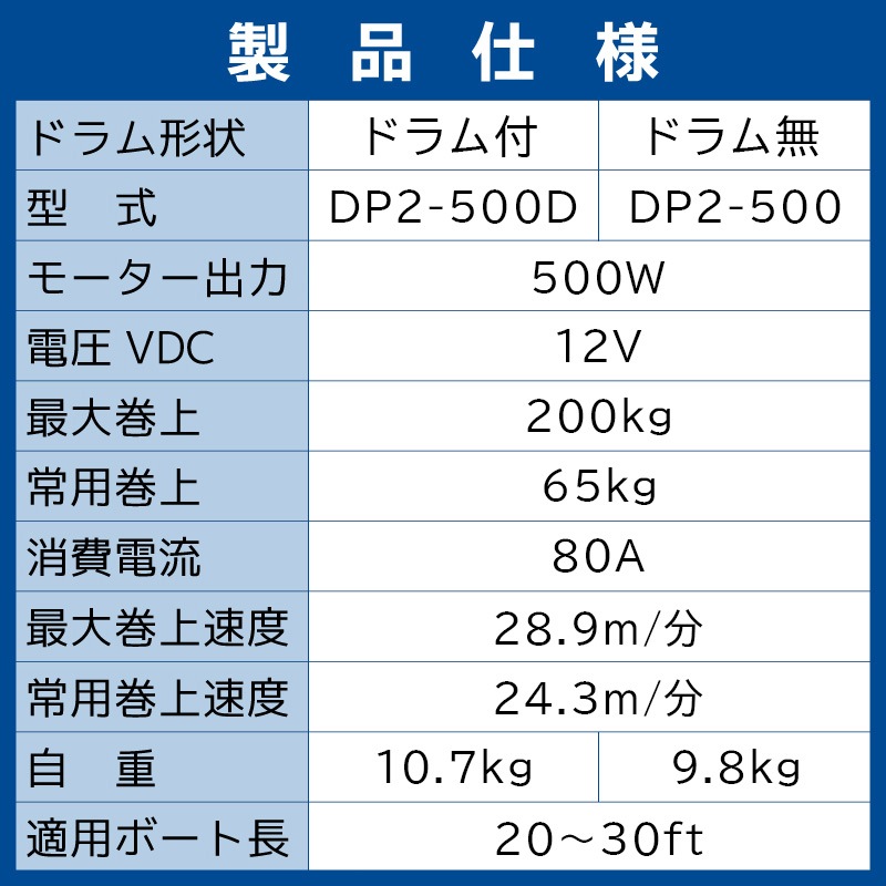 【選択あり】 QUICK ウインドラス PRINCE DP2 500D/500 12V / ウインチ ドラム付 ドラム無