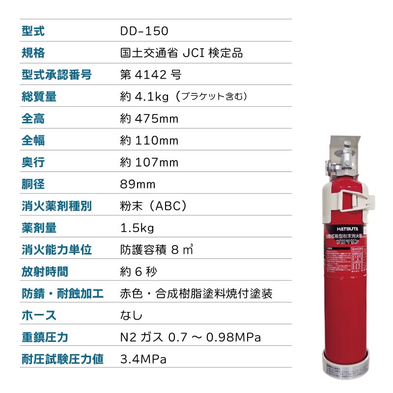 ユニマットマリン｜小型船舶法定備品通販】船舶用自動拡散粉末消火器