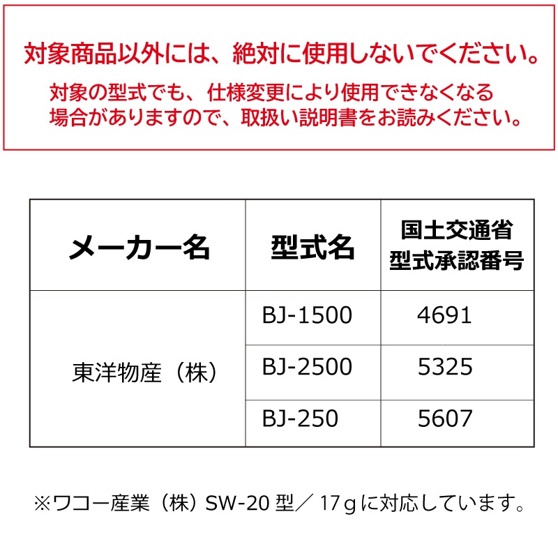 救命胴衣  換えボンベセット BJ-250用/BJ-2500用/BJ-1500用