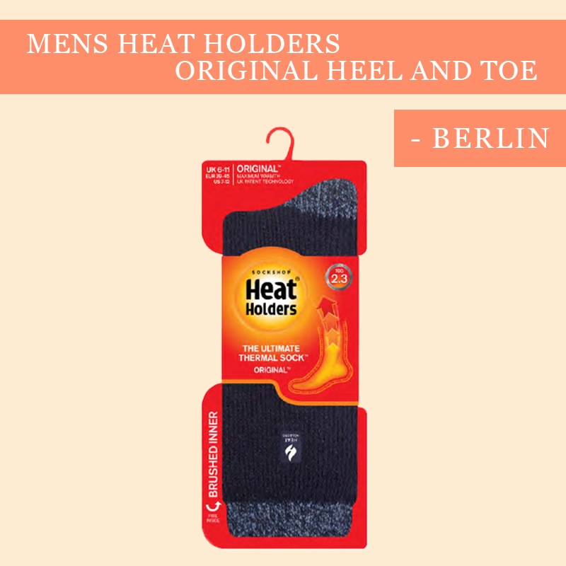 【選択あり】HEAT HOLDERS ヒートホルダーズ サーマルソックス メンズ ORIGINAL HEEL AND TOE BERLIN 24.5cm～28.5cm BSMHH813H1 / 男性用 靴下 暖かい 防寒 保温
