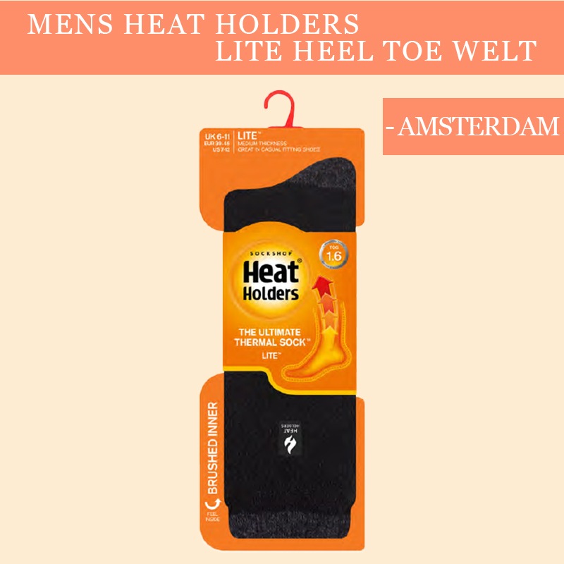 【選択あり】HEAT HOLDERS ヒートホルダーズ サーマルソックス メンズ LITE HEEL TOE WELT AMSTERDAM 24.5cm~28.5cm LTMHH529H1 / 男性用 靴下 暖かい 防寒 保温