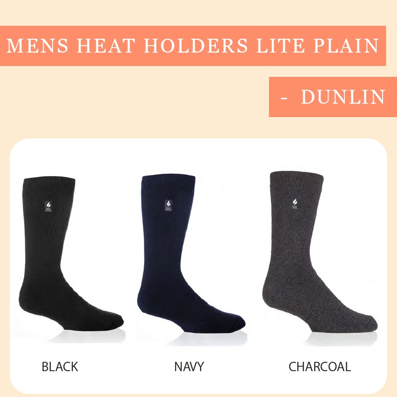 【選択あり】HEAT HOLDERS ヒートホルダーズ サーマルソックス LITE PLAIN DUNLIN メンズ 24.5cm~28.5cm LTMHH501 / 靴下 暖かい 防寒 保温