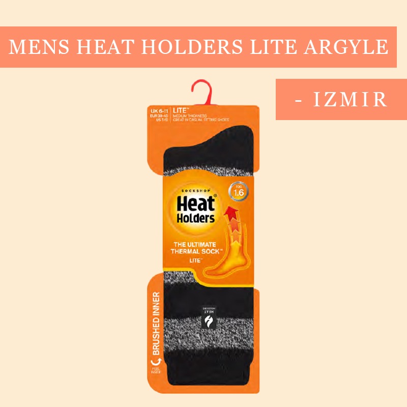 【選択あり】HEAT HOLDERS ヒートホルダーズ サーマルソックス LITE ARGYLE IZMIR メンズ 24.5cm～28.5cm LTMHH532H1 / 靴下 暖かい 防寒 保温