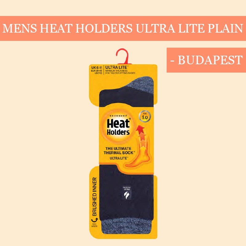 【選択あり】HEAT HOLDERS ヒートホルダーズ サーマルソックス ULTRA LITE PLAIN BUDAPEST メンズ 24.5cm～28.5cm UTMHH112H1 / 靴下 暖かい 防寒 保温