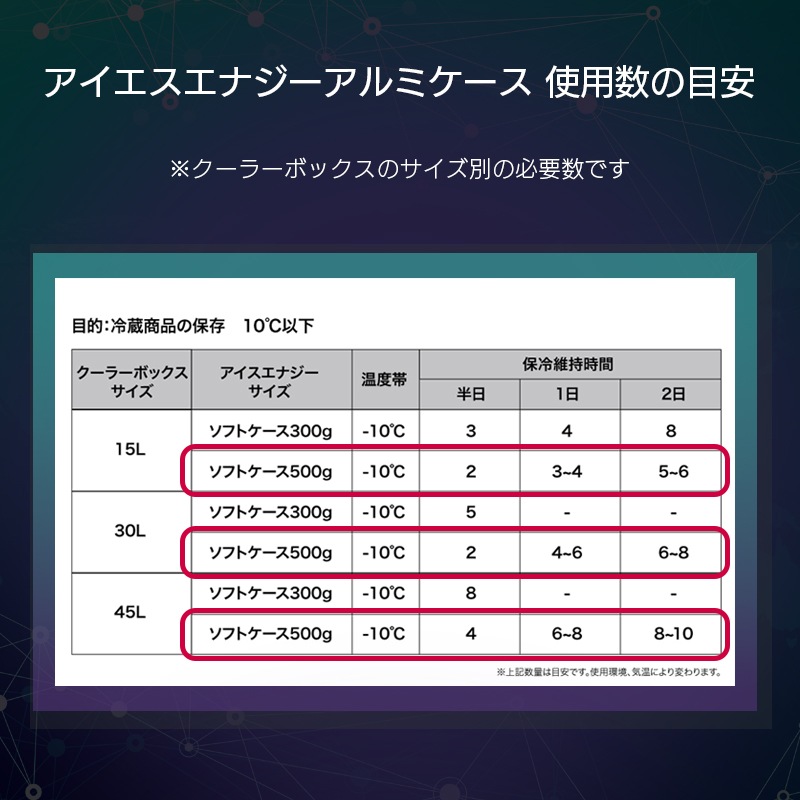 ICE ENERGY アイスエナジー 特殊低温保冷剤 -10℃ 500g / 2個セット グッドデザイン賞 名古屋市産業復興公社理事長賞 長時間保冷 日本製