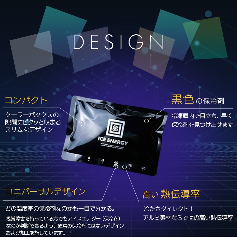 ICE ENERGY アイスエナジー 特殊低温保冷剤 -10℃ 500g / 2個セット グッドデザイン賞 名古屋市産業復興公社理事長賞 長時間保冷 日本製