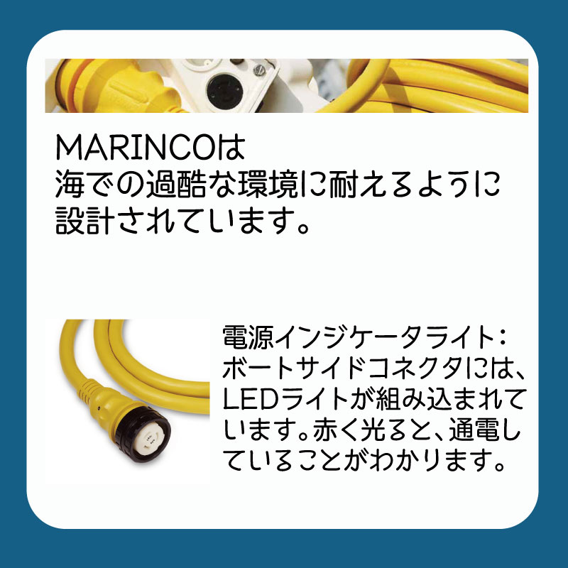 MARINCO マリンコ EEL イール スタイル電源コードセット 15ｍ / 50A 125V CS503-50 陸電ケーブル