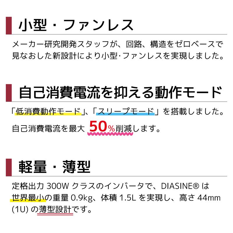 【選択あり】<メーカー直送> 電菱 正弦波パワーインバータ DIASINE GD300NA-112 GD300NA-124 12V 24V / 特許登録済