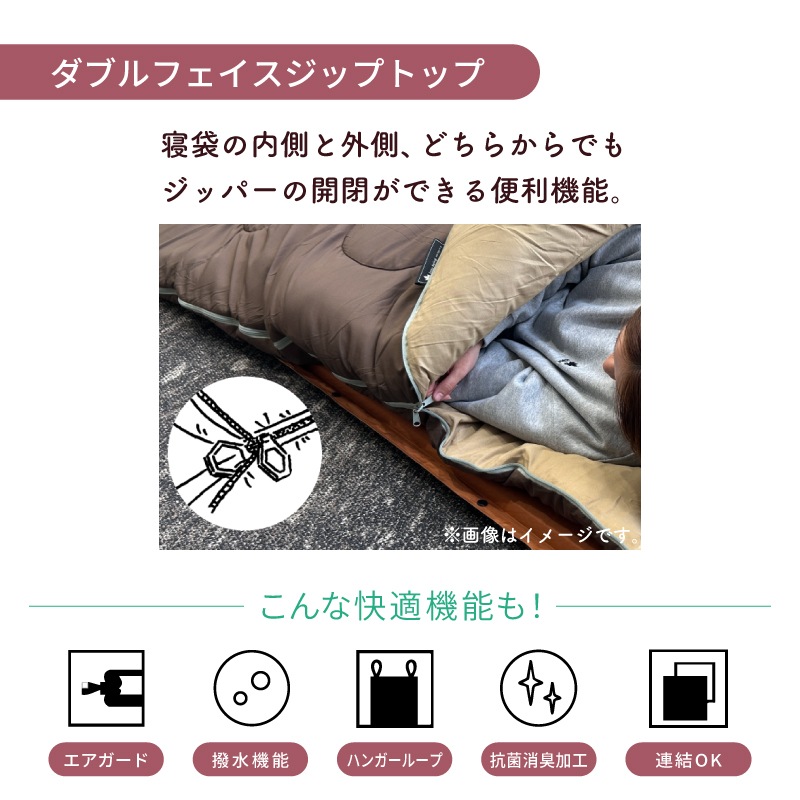 LOGOS ロゴス 抗菌防臭 丸洗いサウンドリーシュラフ・-2（枕ホルダー付き） / 72600018 適正温度-2℃目安 寝袋　セルフインフレートまくら対応