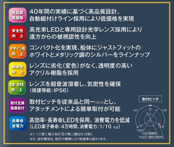 KOITO 小糸製作所製 LED航海灯 第二種三色灯 MLC-4AB2 第二種三色灯及び 第二種白灯  マストコンビネーションライト ホワイト