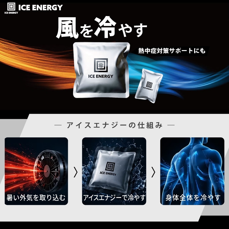 ＜送料無料＞【選択あり】アイスエナジー ウルトラフィットベスト アイスエナジー300g･600g / ICE ENERGY ファン付きウェア専用 冷却ベスト 空調ウェア 暑さ対策 熱中症対策 