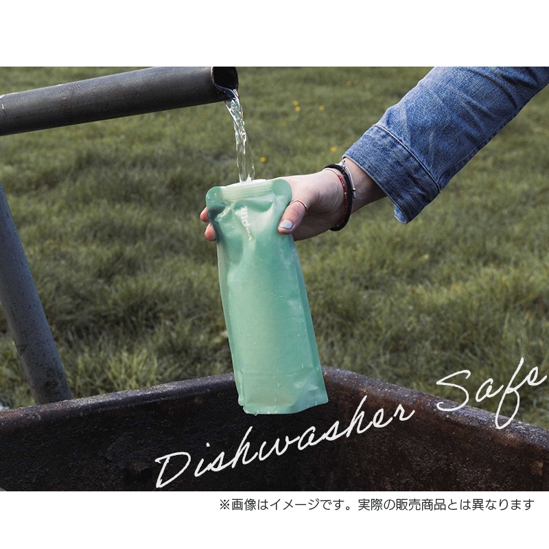 【選択あり】vapur ヴェイパー 折り畳める 水筒 Wide Mouth  0.5L  Cyan Blue  Cool Grey 10195 10201 /  ブルー グレー 500ml　冷凍