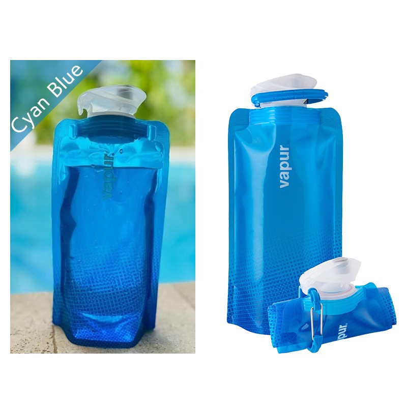 【選択あり】vapur ヴェイパー 折り畳める 水筒 Wide Mouth  0.5L  Cyan Blue  Cool Grey MOJAVE MALIBU 10195 10201 /  500ml　冷凍