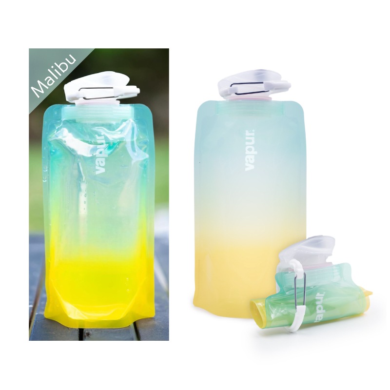 【選択あり】vapur ヴェイパー 折り畳める 水筒 Wide Mouth  0.5L  Cyan Blue  Cool Grey MOJAVE MALIBU 10195 10201 /  500ml　冷凍