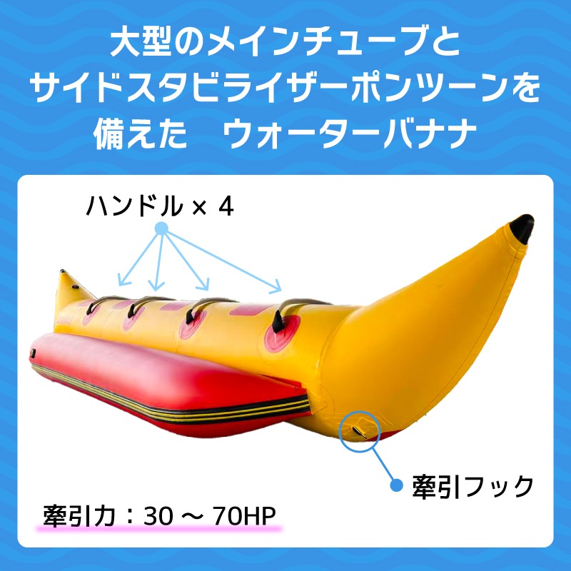 JENHAL バナナボート ４人乗り H-460 / フットポンプ・修理キット付き