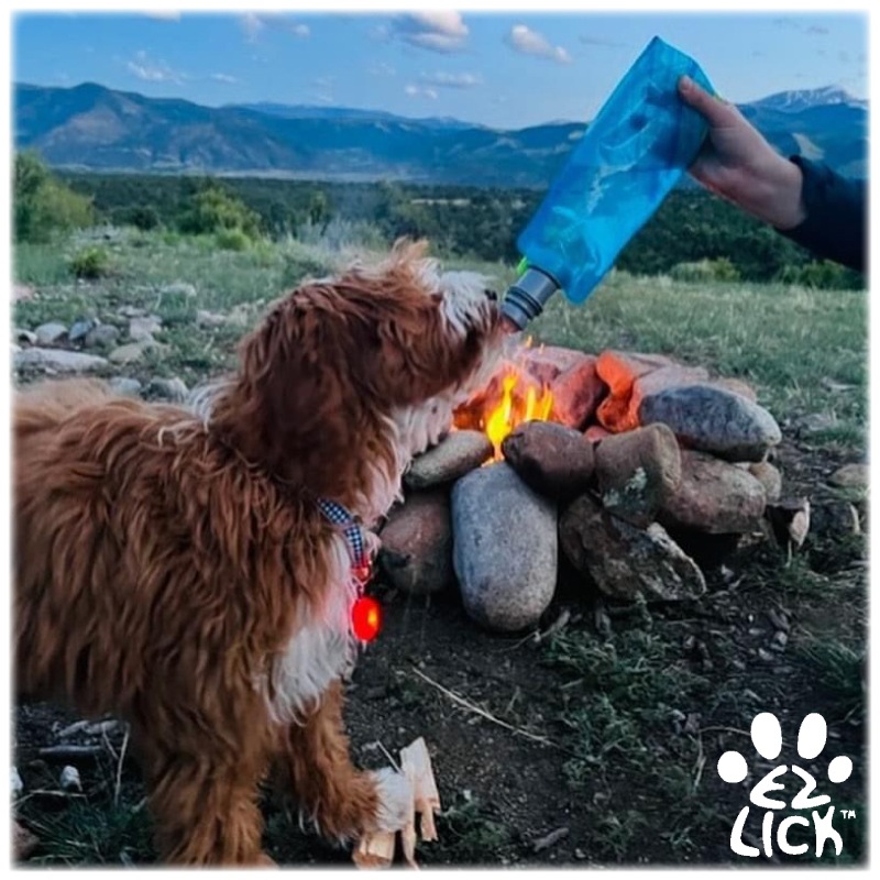 vapur ヴェイパー 折り畳める 犬用給水器 EZ Lick Dog Bottle Water 0.7L / ブルー 700ml 水飲み 散歩