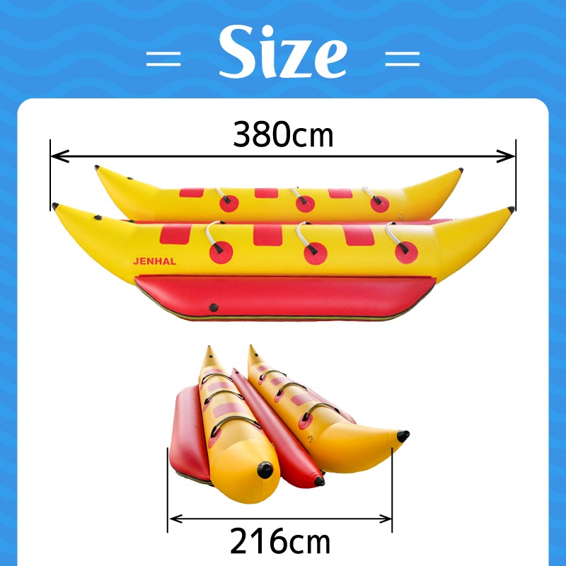 JENHAL ツインバナナボート 6人乗り DH-380 / フットポンプ・修理キット付き