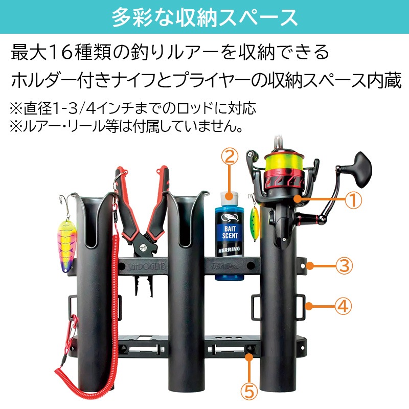 【選択あり】 SEA DOG シードッグ トリプルスレット 3ポールロッドホルダー / 325032-1 325033-1 3連 船 釣り竿立て ボート ホワイト ブラック