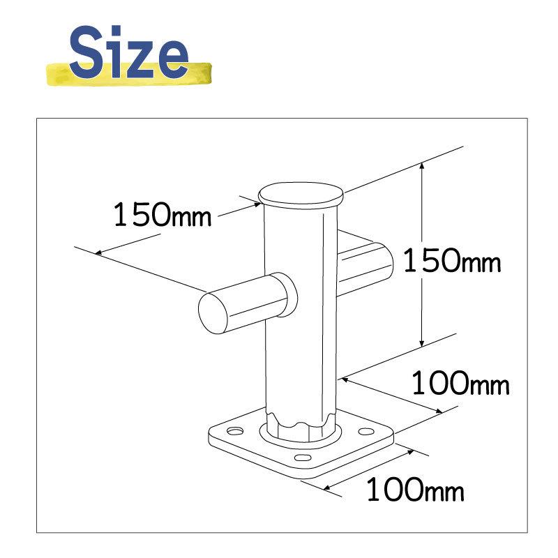 水本機械製作所 ステンレス クロスビット 150mm / XB-150 SUS304 ボート ロープ 船舶艤装品 係留