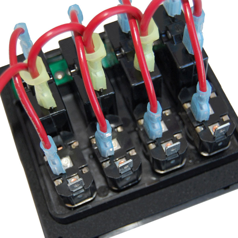 BLUE SEA ブルーシー 防水サーキットブレーカースイッチパネル 4連 4374 / グレー DC12/24V兼用 IP67 LED