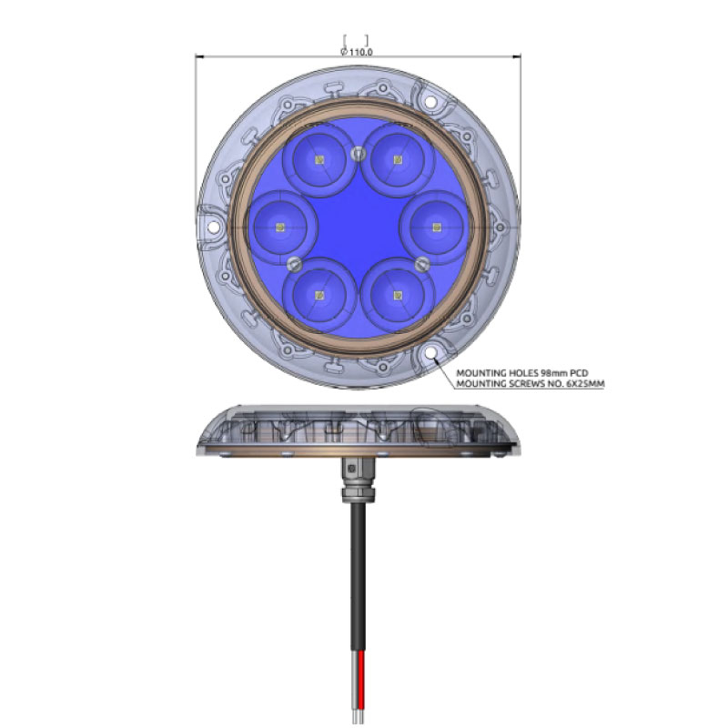 Bluefin LED Piranha P12 ダイヤモンドホワイト 水中ライト12V 24V
