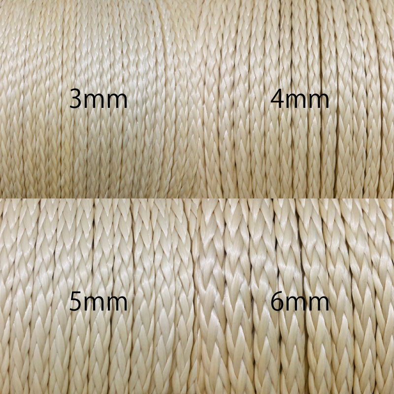 【選択あり】レーシングロープ V12 3mm~6mm / 1m単位 切り売り ベージュ ひも 船 ボート
