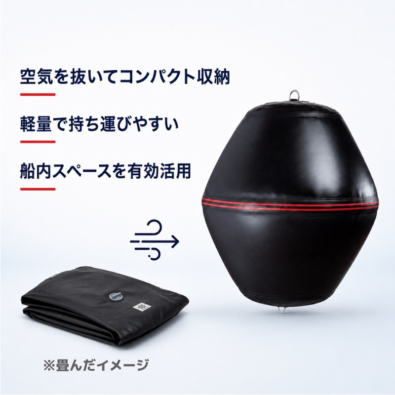 <取り寄せ>Fendress フェンドレス 丸型 インフレータブルフェンダー | BF24 BF30 BF36 ボート用 防舷材 エアフェンダー ブラック