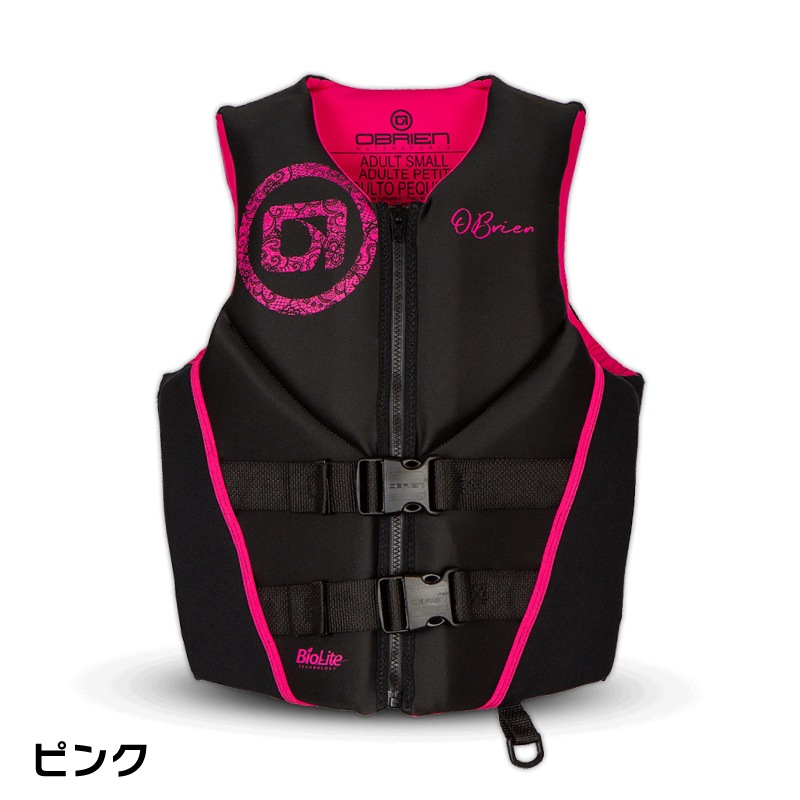 【選択あり】 OBRIEN オブライエン Women's トラディショナル ベスト  / コーラル ピンク アクア XS S M ウェイク トーイングチューブ