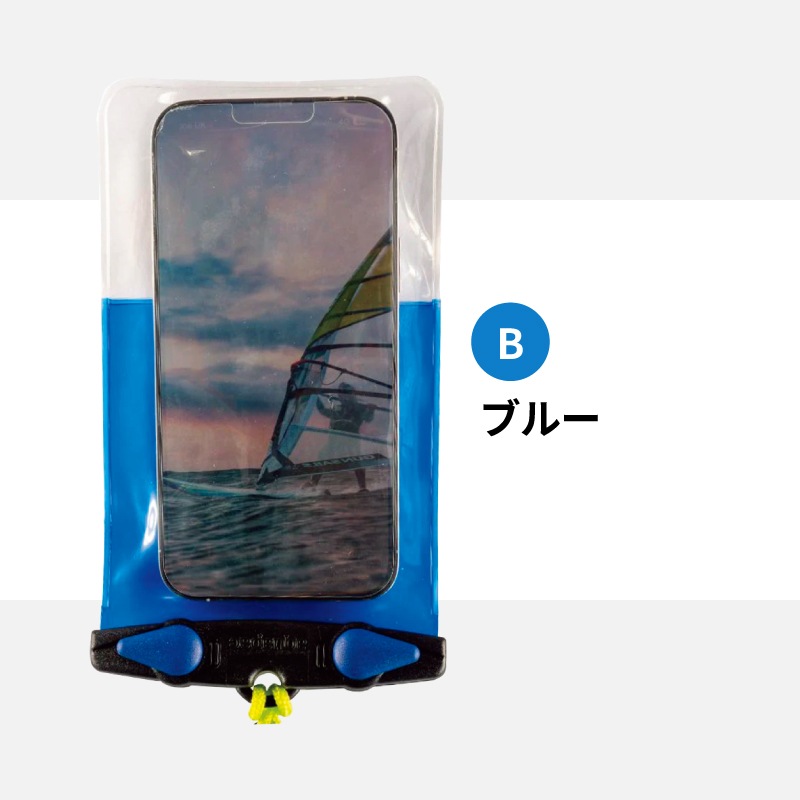 【選択あり】 AQUAPAC アクアパック 防水スマホケース・Plus Plus / ブルー グレー ストラップ付