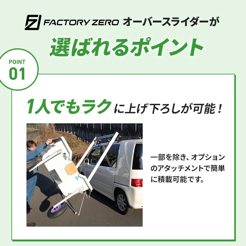 ＜メーカー直送＞＜送料都度見積もり＞　FactoryZERO ファクトリーゼロ オーバースライダー 本体 ベース Bタイプ ミニバン ルーフキャリア SUV等