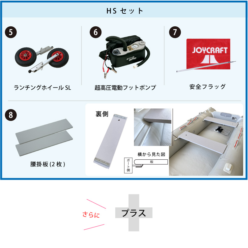 JOYCRAFT ジョイクラフト ゴムボート グランド305 グレー 免許不要 定員4名 オリジナルセット