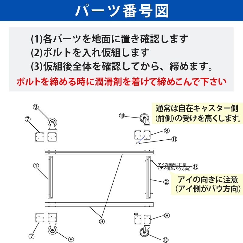 <メーカー直送> ファクトリーゼロ アルミボートベース AB15PE150S / SUS150キャスターS付 船台 ボート 船舶