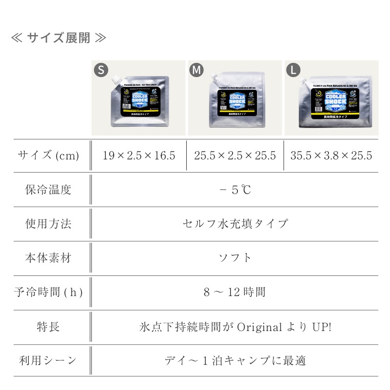 COOLER SHOCK  SUPER LONG　Mサイズ / 保冷剤 クーラーボックス 釣り キャンプ アウトドア BBQ