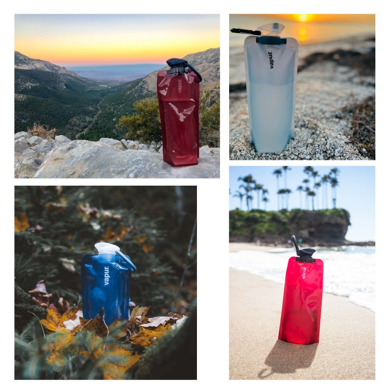 【選択あり】vapur ヴェイパー  Anti-Bottle Wide Mouth 1L  / 6色 折畳み 水筒 冷凍 洗える カラビナ付き