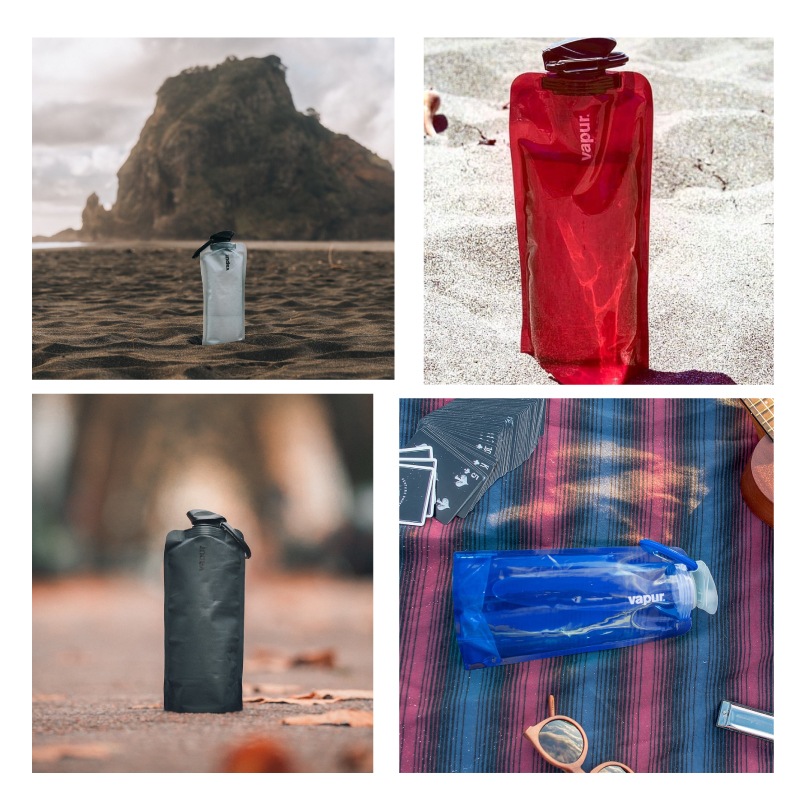 【選択あり】vapur ヴェイパー  Anti-Bottle Wide Mouth 1L  / 6色 折畳み 水筒 冷凍 洗える カラビナ付き