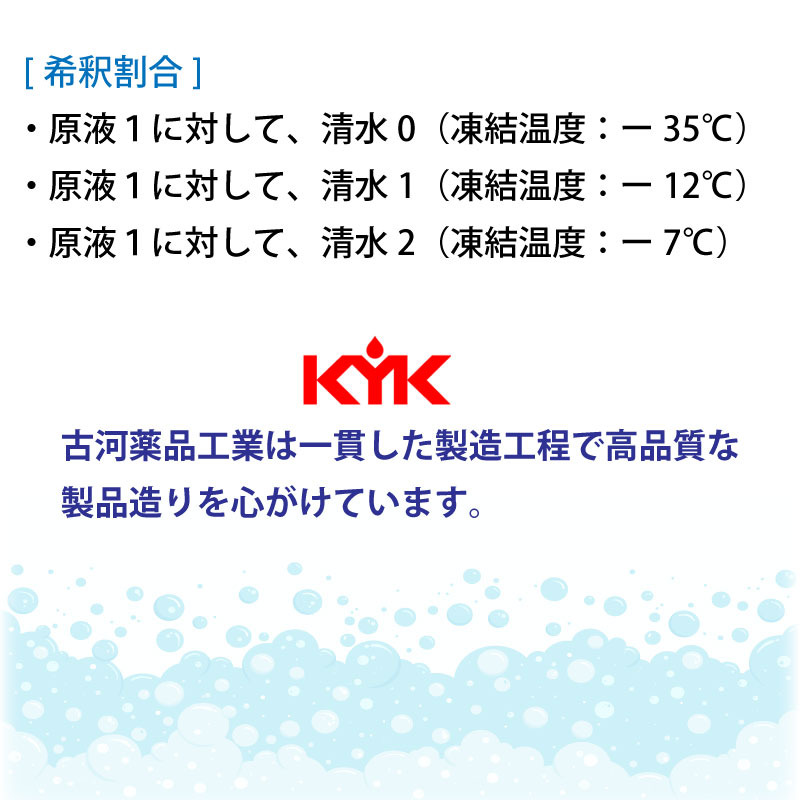 <メーカー直送> 古河薬品工業 KYK プロタイプ 撥水 ウインドウォッシャー液 20L / 15-229 コック付き