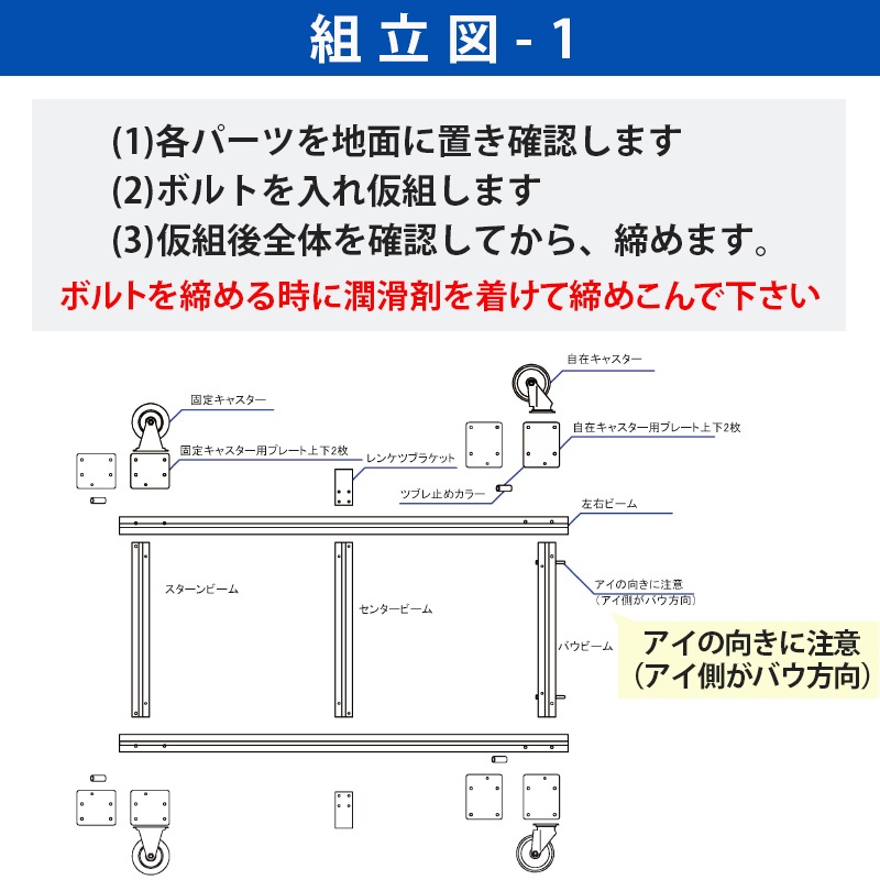 <メーカー直送> ファクトリーゼロ アルミボートベース AB22PE200S / SUS200キャスターストッパー付 船台 ボート 船舶