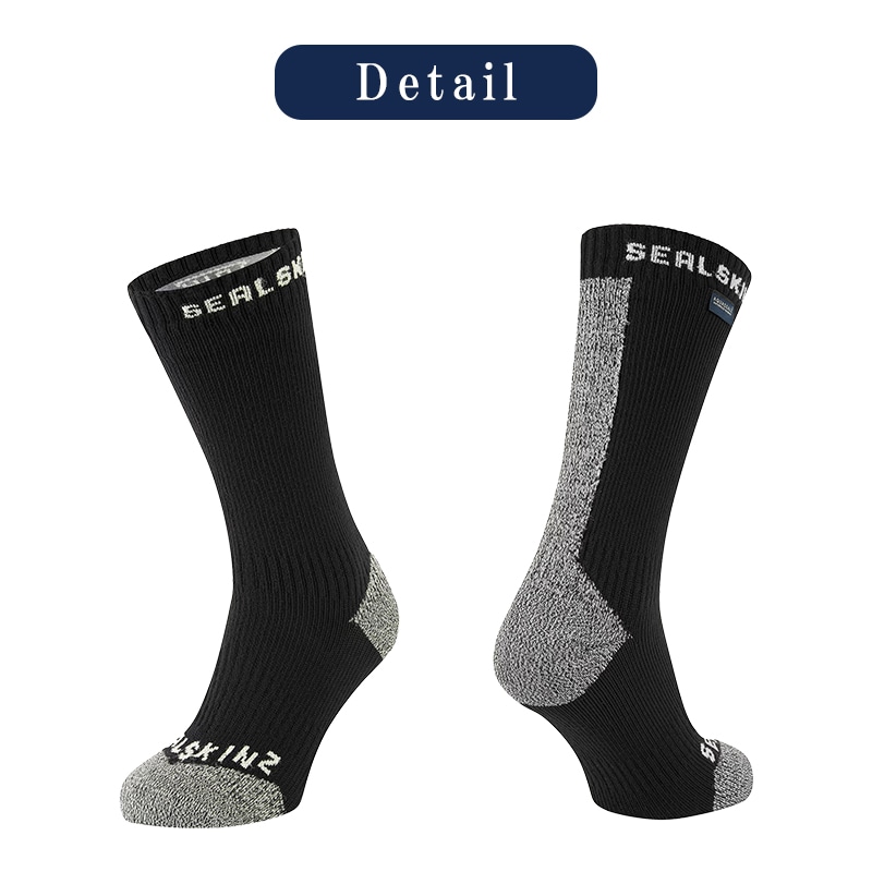 【選択あり】 Seal Skinz シールスキンズ 完全防水ソックス All Weather Mid Length BRISTON 11124215 / S M L XL 靴下 ブラックグレー