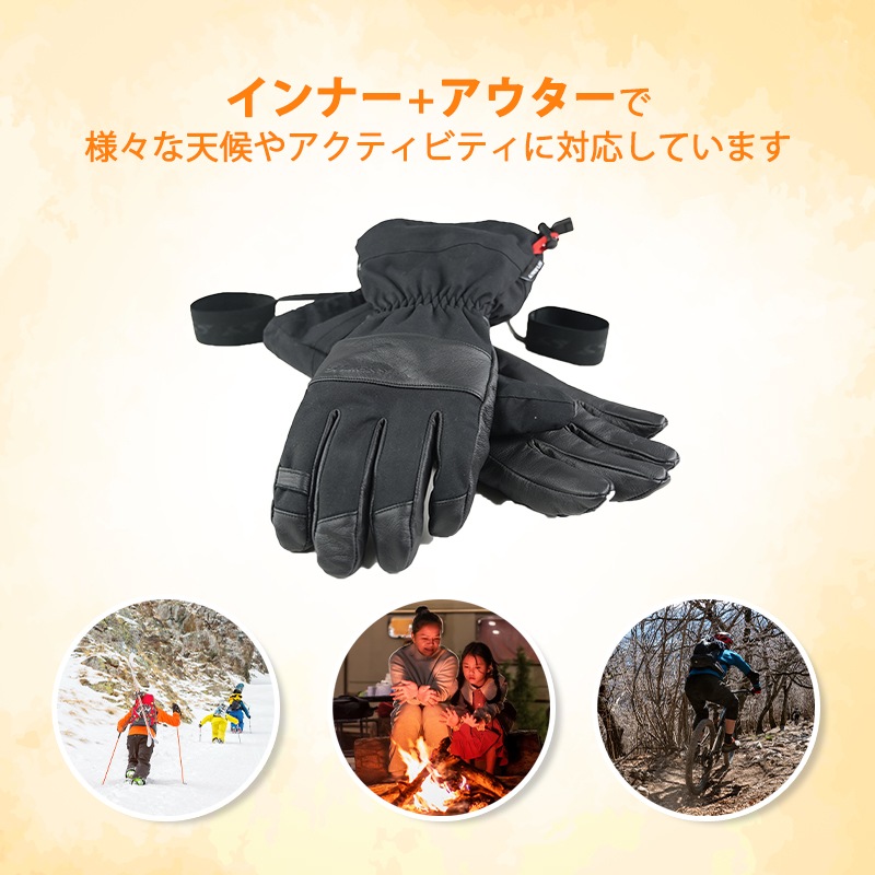 【選択あり】 seirus セイラス ヒートウェーブ ホワイトアウト 3in1 グローブ ブラック S/M/L　吸湿・発熱グローブ 