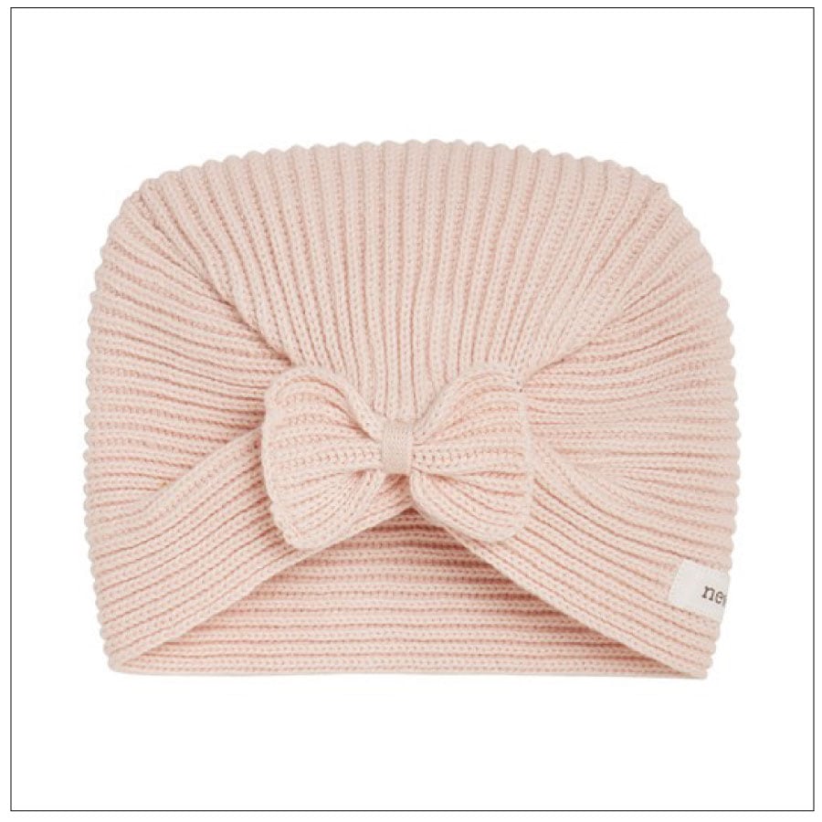 newbie/ニットリボン帽子（ピンク）