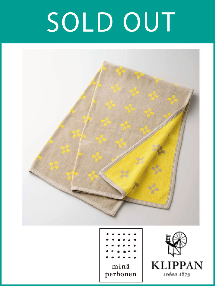 KLIPPAN/オーガニックコットンハーフブランケット(シャーンスンド) gray/yellow