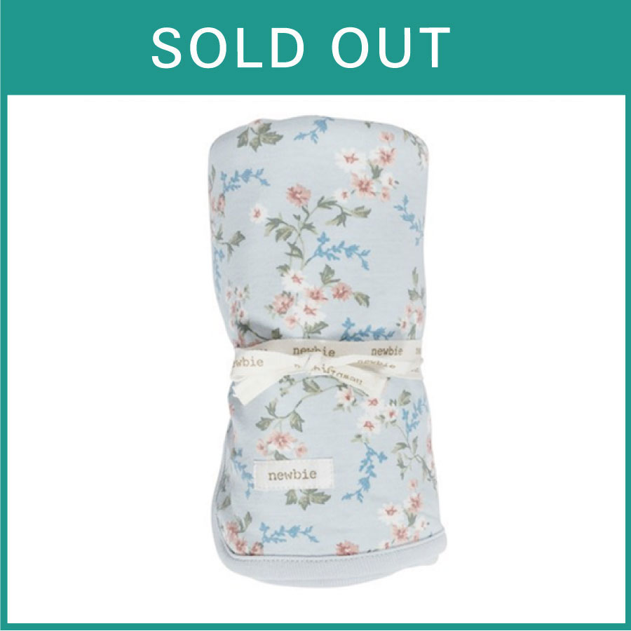 newbie //ブランケット（花柄）ブルー