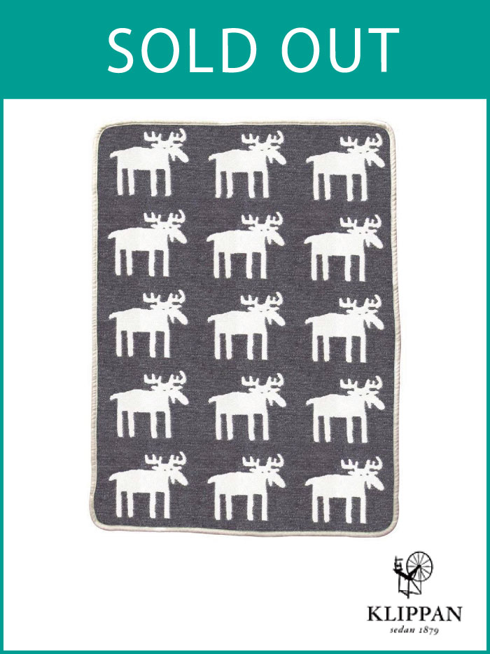 KLIPPAN/オーガニックコットンミニブランケット(moose) グレー