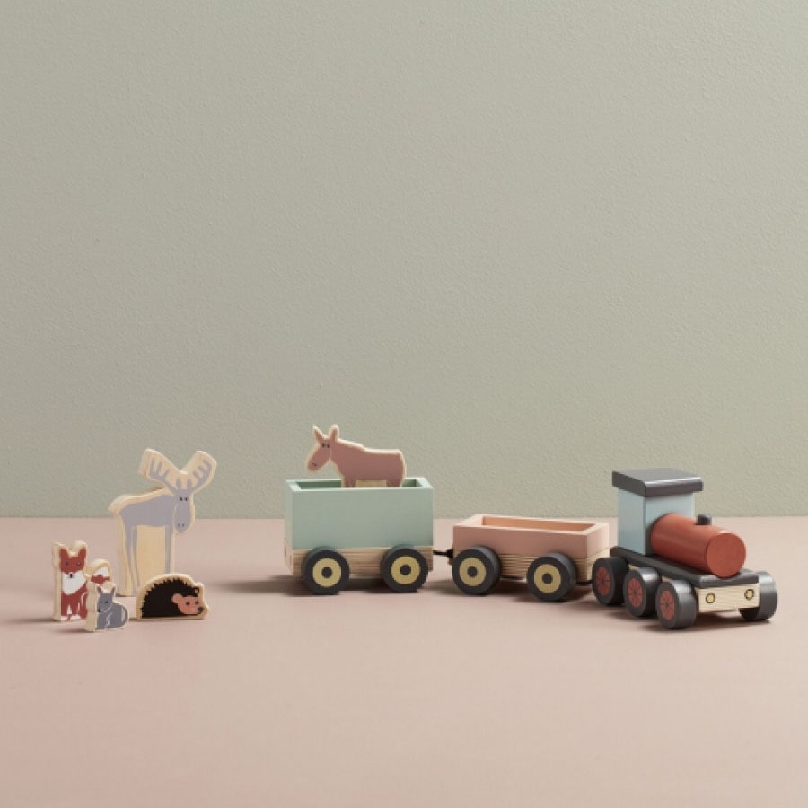 【kid's concept】キッズコンセプト アニマルトレイン animal train 木製おもちゃ　クルマ　列車
