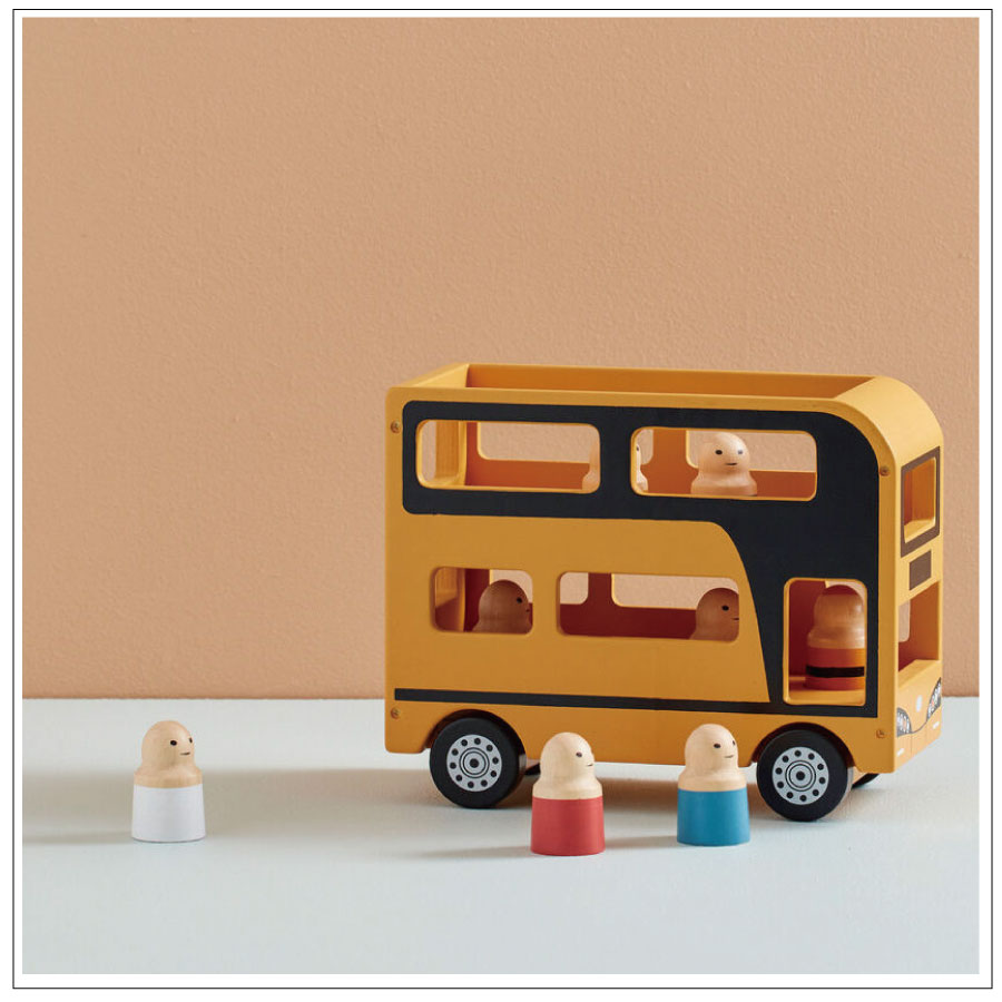 kids concept //木製おもちゃの二階建てバスセット